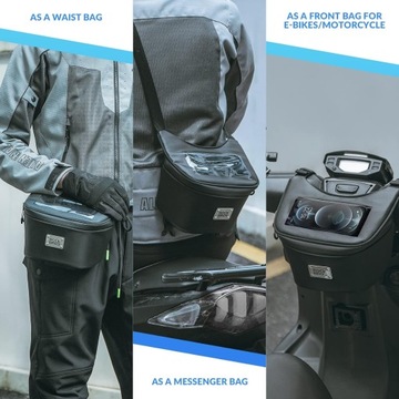 ROCKBROS Сумка на руль мотоцикла, 2 л, водонепроницаемая с сенсорным экраном