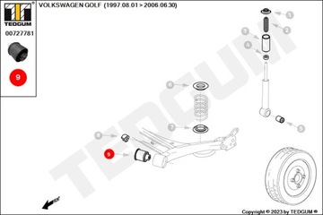 ВТУЛКА ЗАДНЕЙ ПОДВЕСКИ ЛЕВОЕ ПРАВОЕ СИДЕНЬЕ VW
