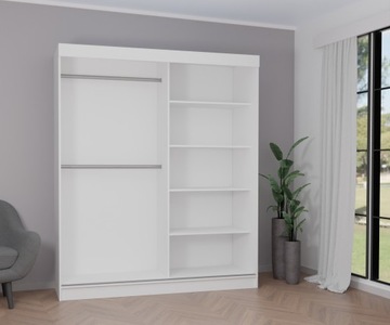2D ШКАФ 100СМ БЕЛОЕ зеркало + КРАСНЫЙ лакобель