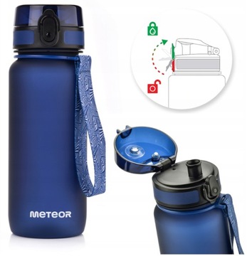 BIDON BUTELKA SPORTOWA METEOR 650ml 23,5cm TRITAN wskaźnik wody uchwyt
