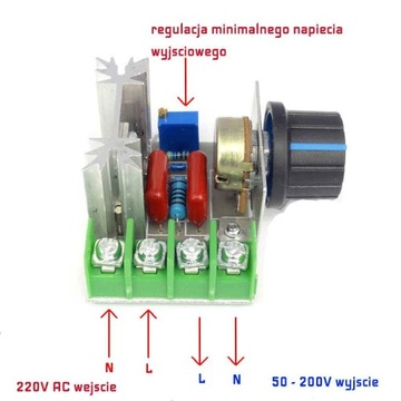 Модуль регулятора напряжения вращения мощности 2000Вт 230В