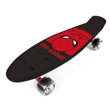 Deskorolka Czarna Czerwona - Fiszka dla chłopca - SPIDER-MAN - 6+