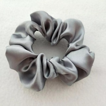 GUMKA scrunchie aksamitka satyna szara