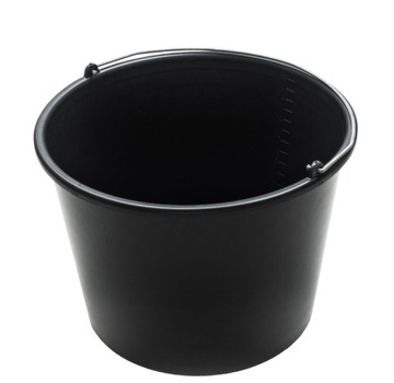 WIADRO BUDOWLANE GOSPODARCZE CZARNE Z LEJKIEM METALOWY UCHWYT 16L