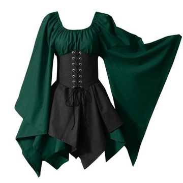Retro Chemise Corset Dress Renaissance Fairy Elf C