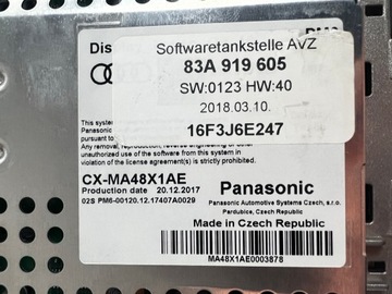 НАВИГАЦИОННЫЙ ДИСПЛЕЙ МУЛЬТИМЕДИЙНЫЙ СЧИТЫВАТЕЛЬ MIB2 AUDI Q3 83A F3 83A919605