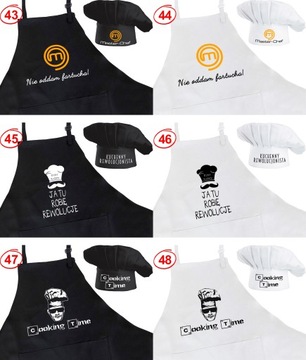 КУХОННЫЙ КОМПЛЕКТ ФАРТУК + ШАПКА С ПРИНТОМ