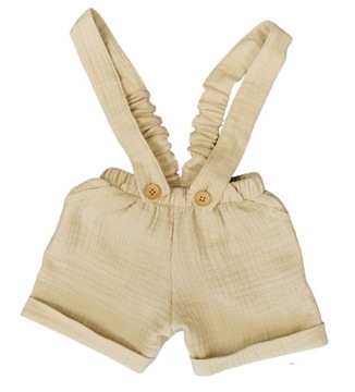 SPODENKI beżowe muślinowe krótkie Szelki 74