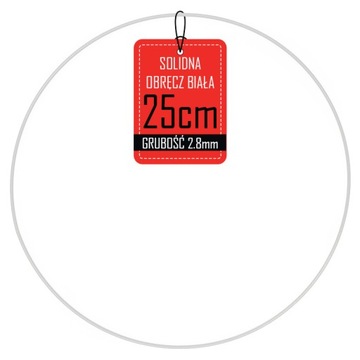 Obręcz metalowa BIAŁA podkład wianek stroik 25cm
