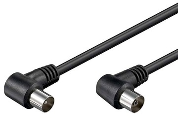 Kabel antenowy kątowy 90° IEC Coaxial 1,5m czarny