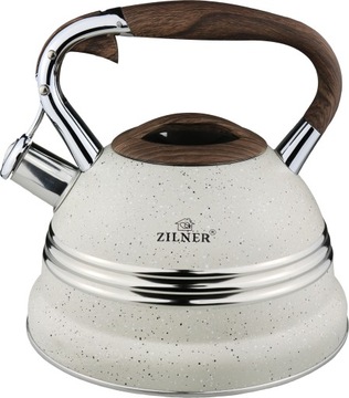 Stalowy Czajnik ZILNER z Gwizdkiem Marmurkowy 3L