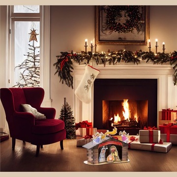 Bożonarodzeniowa Szopka, Święta Rodzina, Gwiazda Betlejemska 17 elementów