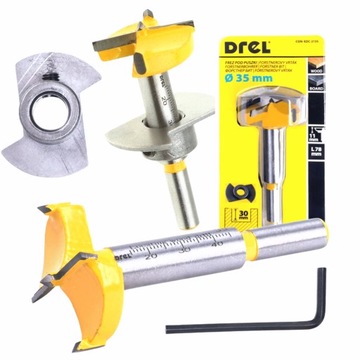 FREZ PUSZKOWY 35MM Z OGRANICZNIKIEM WIERTŁO WĘGLIK POD ZAWIAS ZAWIASY