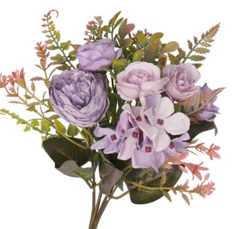 SZTUCZNE KWIATY ROŚLINY PEONIA PIWONIA RÓŻA BUKIET