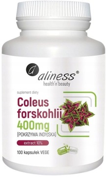 Aliness Coleus forskohlii FORSKOLINA POKRZYWA 100kap Metabolizm Odchudzanie
