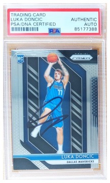 LUKA DONCIC AUTOGRAF 2018-19 karta Panini Prizm #280 RC PSA/DNA ROOKIE