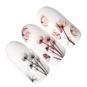 NAKLEJKI NA PAZNOKCIE SAMOPRZYLEPNE KOLOROWE PASTELOWE KWIATKI delikatne