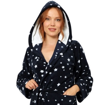 POLAROWY SZLAFROK DAMSKI Z KAPTUREM JAKOŚĆ KIESZEŃ