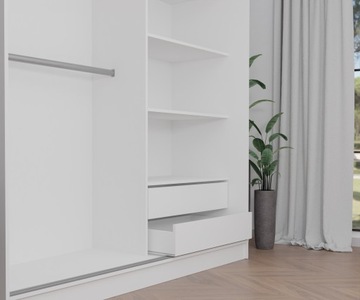 2D ШКАФ 160СМ БЕЛОЕ зеркало + ФИОЛЕТОВЫЙ лакобель