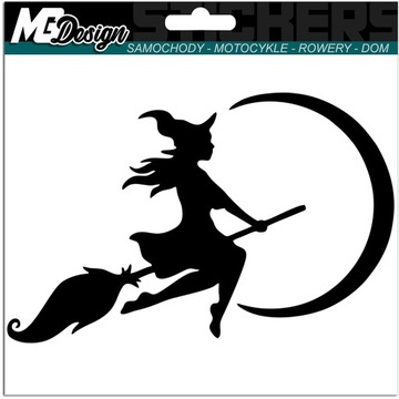 NAKLEJKA na samochód CZAROWNICA WIEDŹMA MOON 10x15