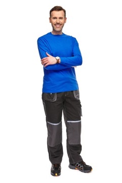 T-shirt KOSZULKA bluzka męska z długimi rękawami JHK 170g/m2 NIEBIESKA XL