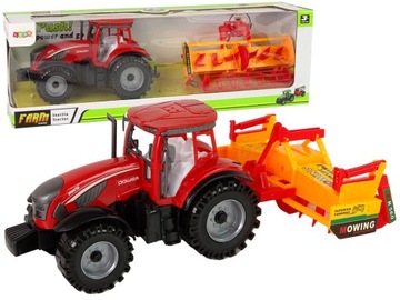 Czerwony Traktor z Kultywatorem Napęd