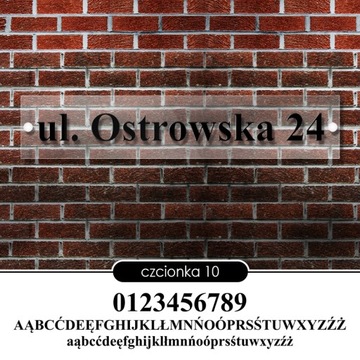 Tablica adresowa adres 3D numer na dom 50x10 przeźroczysta - szkło akrylowe