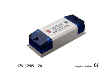 ZASILACZ MEBLOWY 12V 2A 24W IP20 DO TAŚM LED