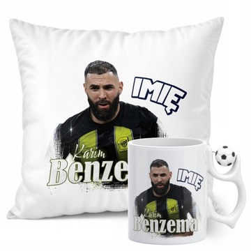 Zestaw personalizowany Kubek Piłkarski + Poduszka Karim Benzema Al-Ittihad