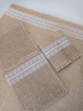 1 шт. Подставка для столовых приборов из натурального джута, кружево.