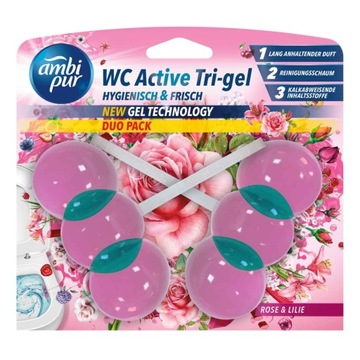 Zawieszka do WC AMBI PUR Rose & Lily Duo Pack 2x 45 g
