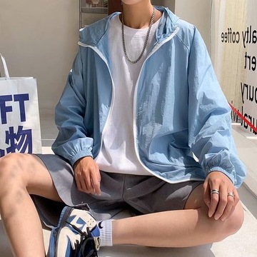 Jackets Men Couples Clothes Summer BF Solid Sunscr