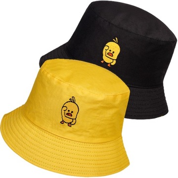 Czapka Kapelusz RYBACKI BUCKET HAT dwustronna Letni Lato Plażowy Czarny