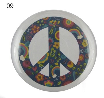 Пуговица булавка 58мм Pacyfka Peace, много узоров