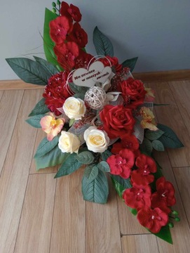 Komplet wkład do wazonu + Stroik na grób wiązanka