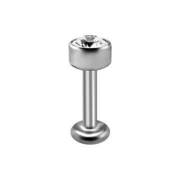 TYTAN labret 1,2x6 ozdoba 4mm CZ dysk 3mm