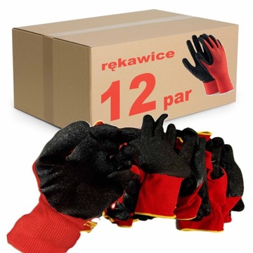 Rękawice robocze red manualne DUŻY ROZMIAR XXL 11 X-LATOS LATEX CZERWONE
