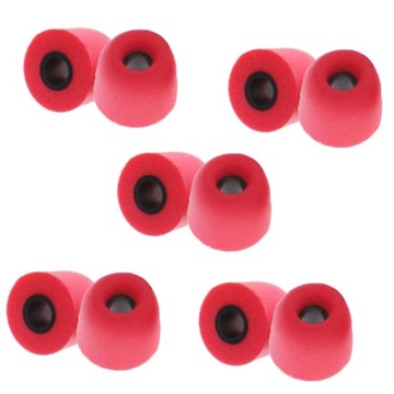 10 sztuk końcówek dousznych z pianki Memory z redukcją szumów 4,9 mm czerwone