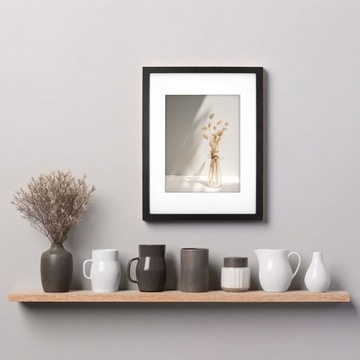 Ramka 40x50 czarna z passe-partout na zdjęcia 30x40 ramki efekt 3D