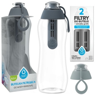 Zestaw butelka filtrująca 0,5l wody Dafi 3 filtry