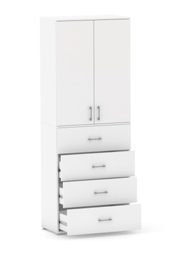 Regał Szafa POLA 215 4S3P1D - Biały 53 cm 50 cm