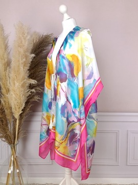 ШЕЛКОВЫЙ ПЛЯЖНЫЙ ШАРФ ПАРЕО, модное накидка под тунику, CUTE COLORS