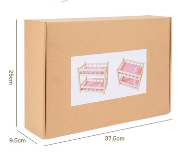 Деревянная двухъярусная кукла, подушка, одеяло, розовый комплект