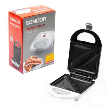 Mały TOSTER opiekacz do kanapek 460W biały TRÓJKĄTNY TOST Sencor SSM 1100