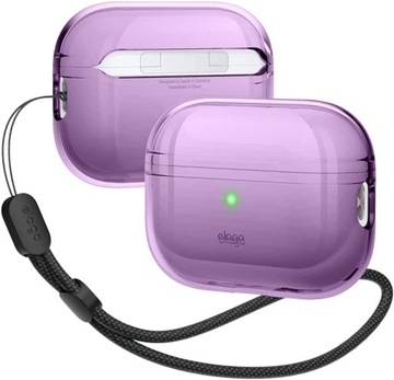ELAGO Etui Przezroczyste Case z smyczką na AirPods Pro 2, Fiolet