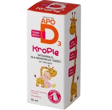 APO D3 krople 400 j.m. witamina D dla niemowląt 10 ml