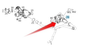TERMOSTAT MERCEDES A B CLA GLA BENZÍN M270