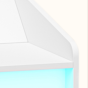 Прикроватные тумбочки со светодиодной подсветкой, 2 ящика, 2 USB-порта, белые NS30003X