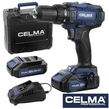 Wiertarko-wkrętarka CELMA Pro WAK-Li 18OBS 18V 2x2Ah 50Nm 3LAT GW!