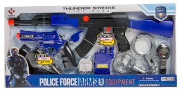 ZESTAW POLICYJNY PISTOLET KAJDANKI BROŃ POLICJA